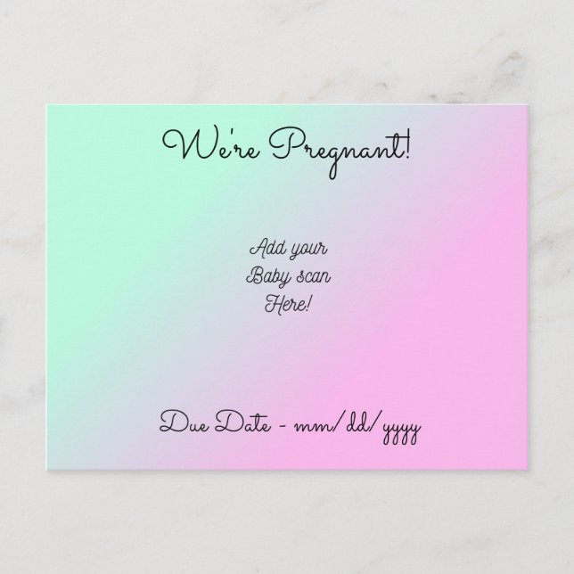 Personalised We're Pregnant Announcement Postcard (Front)
