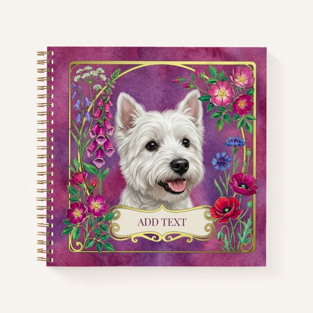 Personalised West Highland Dog Pink Notebook (Front)