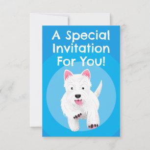 Personalised west highland terrier birthday invitation