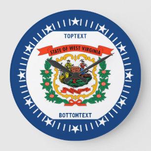 Personalised West Virginia State Flag Design on a Large Clock