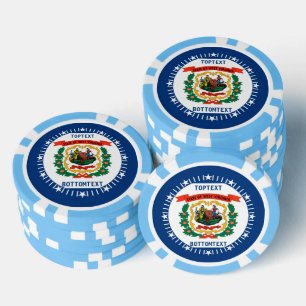 Personalised West Virginia State Flag on a Poker Chips