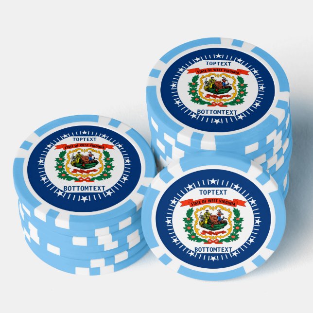 Personalised West Virginia State Flag on a Poker Chips (Stack)