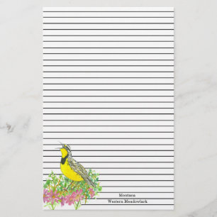 Personalised Western Meadowlark Letter Writing Stationery