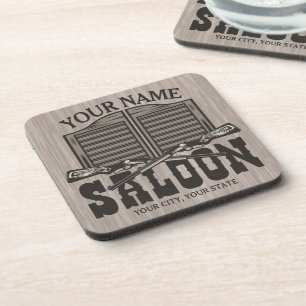 Personalised Western Rifle Guns Old Saloon Bar  Coaster