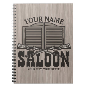 Personalised Western Rifle Guns Old Saloon Bar  Notebook
