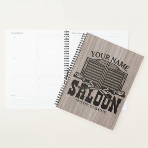 Personalised Western Rifle Guns Old Saloon Bar Planner