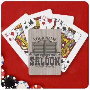 Personalised Western Rifle Guns Old Saloon Bar  Playing Cards