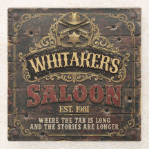 Personalised Western Saloon Rustic Man Cave Home