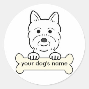 Personalised Westie Classic Round Sticker