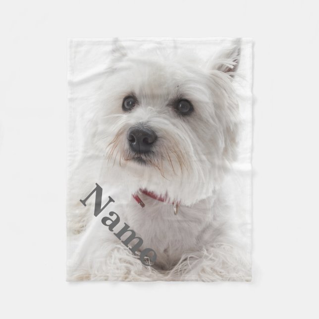 Personalised Westie Dog Pet Fleece Blanket (Front)