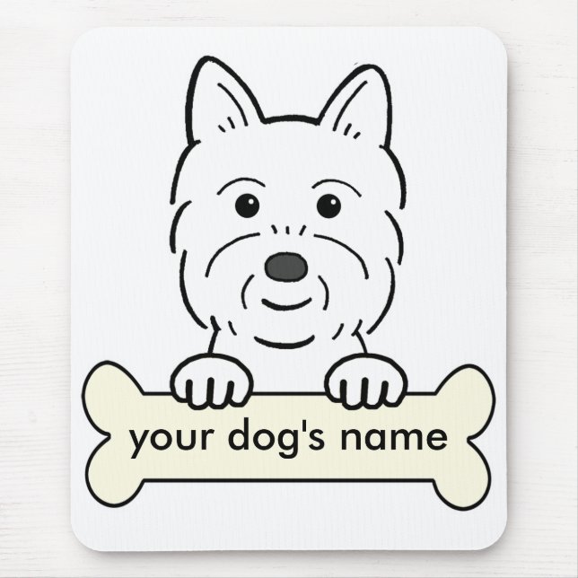 Personalised Westie Mouse Mat (Front)