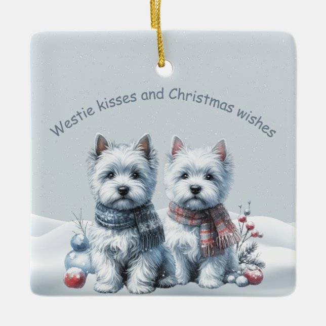 Personalised Westies Christmas Ornament (Front)