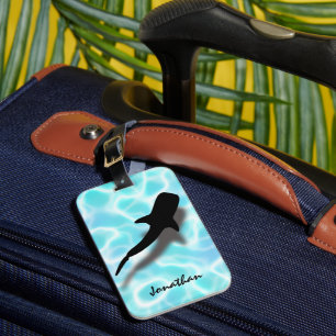 Personalised Whale Shark w/ Shadow Tropical Beach Luggage Tag