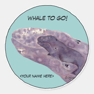 Personalised Whale Stickers Envleope Seals
