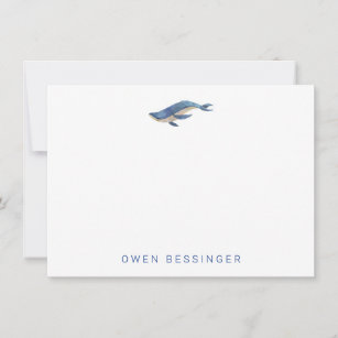Personalised Whale Thank You Note Cards