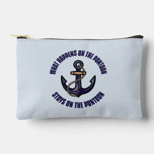 Personalised What Happens on the Pontoon Funny Accessory Pouch