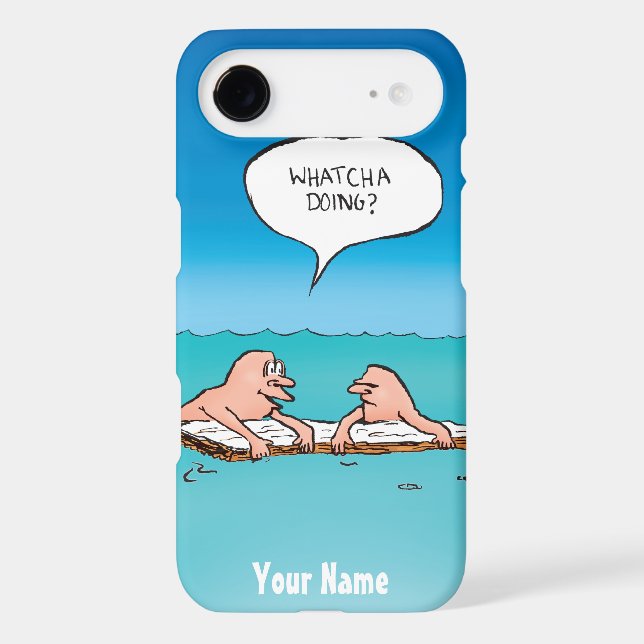Personalised Whatcha Doing? Shipwreck Cartoon Case-Mate iPhone Case (Back)