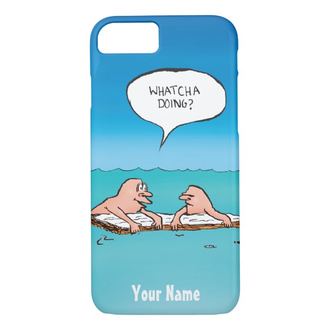 Personalised Whatcha Doing? Shipwreck Cartoon Case-Mate iPhone Case (Back)