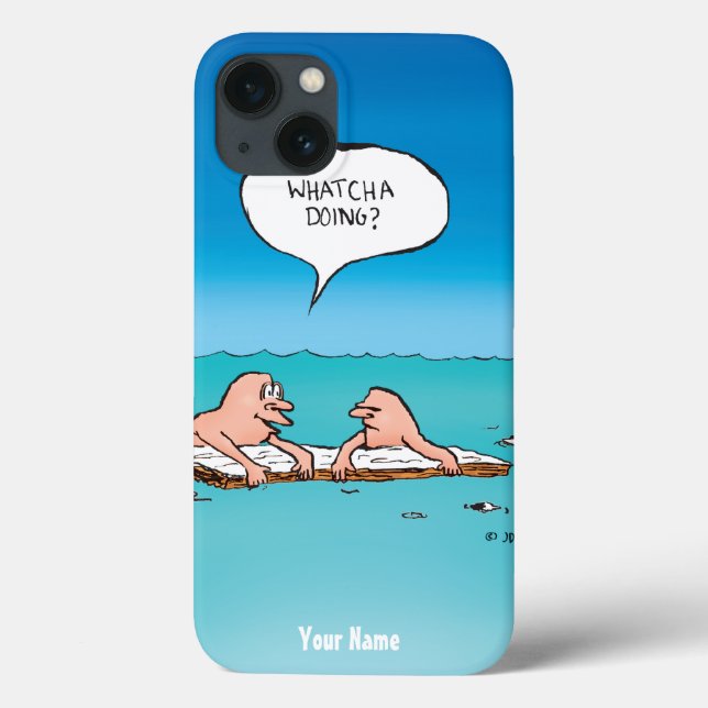 Personalised Whatcha Doing? Shipwreck Cartoon Case-Mate iPhone Case (Back)