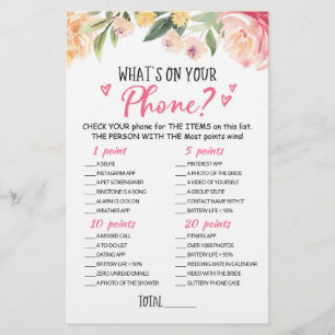 Personalised What's on your phone Baby Shower Game
