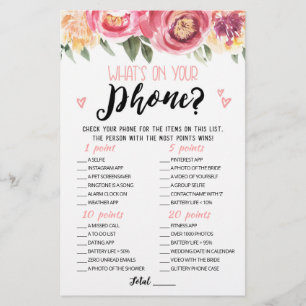 Personalised What's on your phone Hen Party game