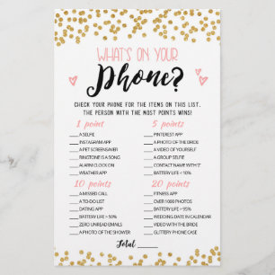 Personalised What's on your phone Hen Party game