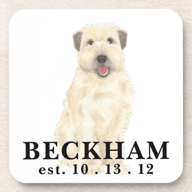 Personalised Wheaten Terrier Coaster (Front)