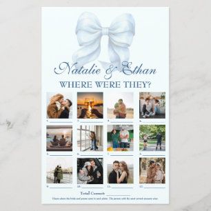 Personalised Where Were They Bridal Shower Game