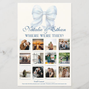 Personalised Where Were They Bridal Shower Game