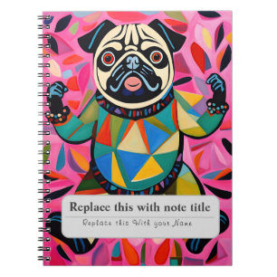 Personalised Whimsical Animals - Cute Pug Notebook