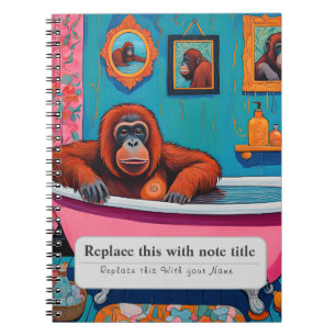 Personalised Whimsical Animals - Monkey Notebook