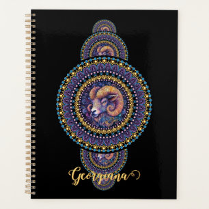 Personalised Whimsical Aries Ornamental Mandala Planner