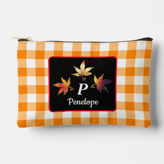 Personalised Whimsical Autumn Leaves Accessory Pouch