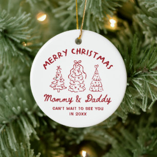 Personalised Whimsical Baby Announcement Ornament