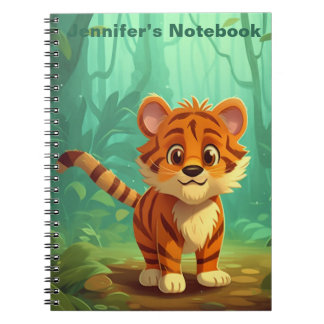Personalised Whimsical Baby Tiger Journal. Tiger Notebook