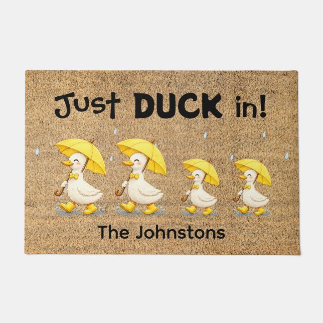 Personalised Whimsical Duck Doormat (Front)