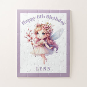 Personalised Whimsical Floral Fairy Jigsaw Puzzle