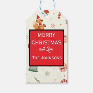 Personalised Whimsical Fox Christmas Gift Tag