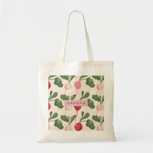 Personalised Whimsical Pastel Radish Garden Tote Bag