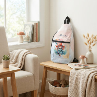 Personalised Whimsical Witch Sling Adventure Bag