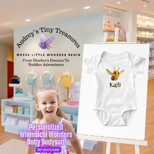 Personalised Whimsical Wonders Bee Baby Bodysuit