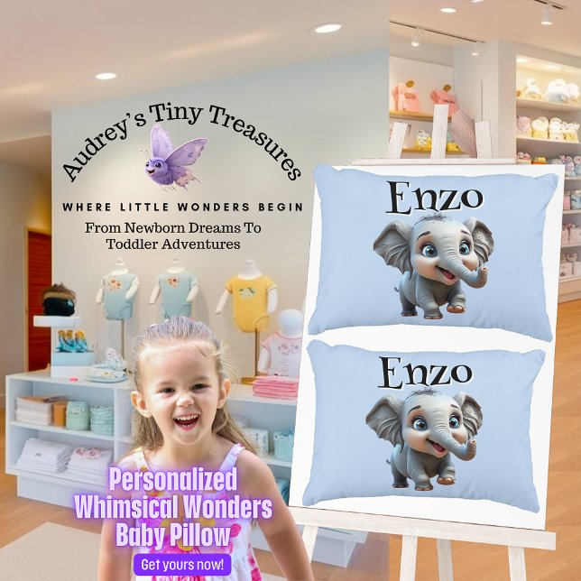 Personalised Whimsical Wonders Elephant Pillow (Creator Uploaded)