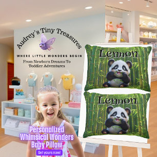 Personalised Whimsical Wonders Panda Baby Pillow