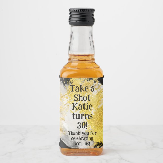 Personalised Whiskey Bottle Label – Birthday Party (Front)