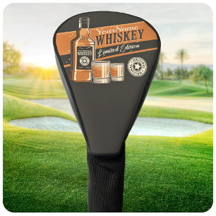 Personalised Whiskey Liquor Bottle Western Bar   Golf Head Cover