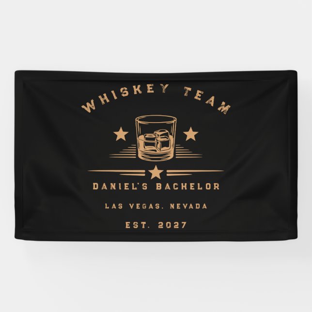 Personalised Whiskey Themed Weekend Bachelor Party Banner (Horizontal)