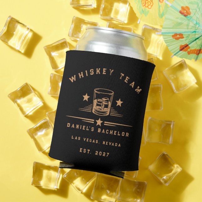 Personalised Whiskey Themed Weekend Bachelor Party Can Cooler (In Situ Summer)