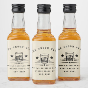 Personalised Whiskey Themed Weekend Bachelor Party Liquor Bottle Label