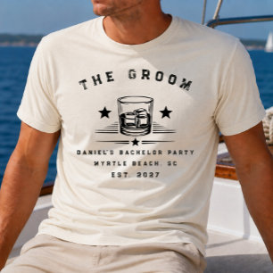 Personalised Whiskey Themed Weekend Bachelor Party T-Shirt