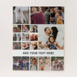 Personalised White 16 Photo Collage Jigsaw Puzzle<br><div class="desc">Create your own picture puzzle featuring a simple white background that can be changed to any colour,  16 photos of your choice,  and a simple text template for you to customise.</div>